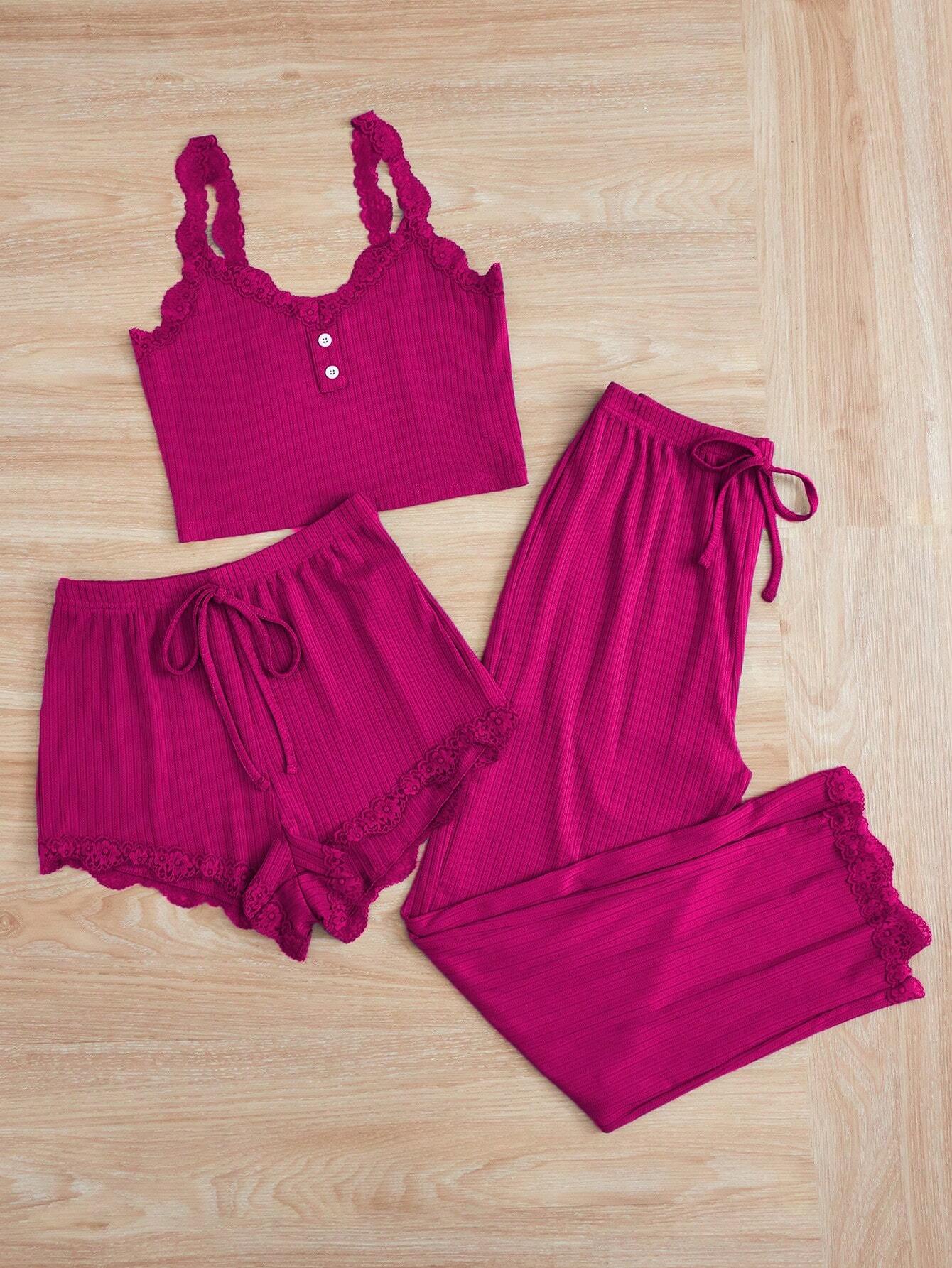 Ensemble de pyjama femme 3 Pcs