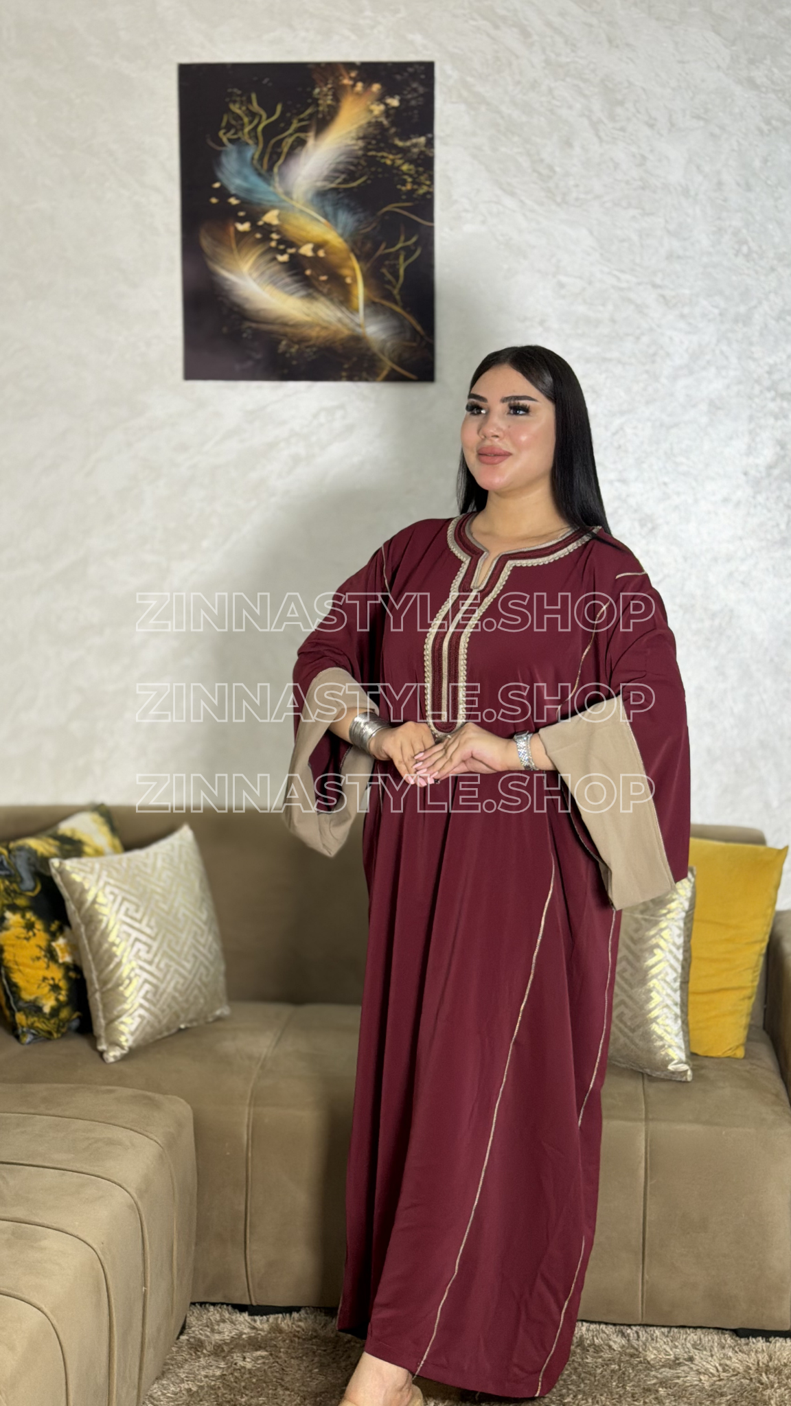Gandoura Élégance Contrastée – REF 1057 | Zinna Style