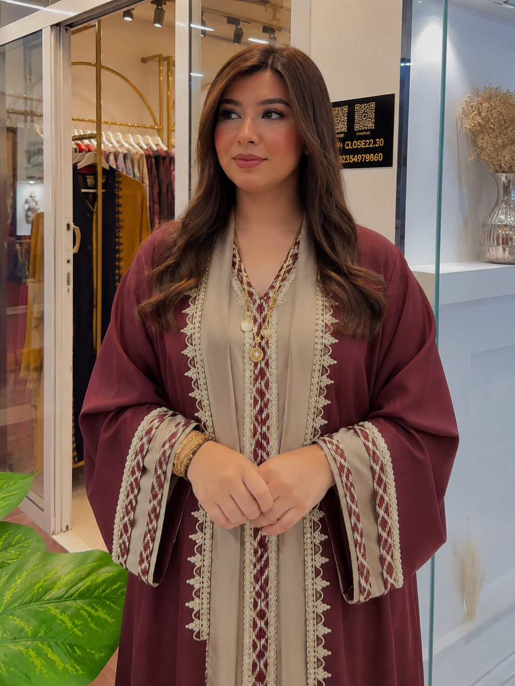 Caftan Long Sfifa & Kimono 2 Pièces – REF 1056 | Zinna Style