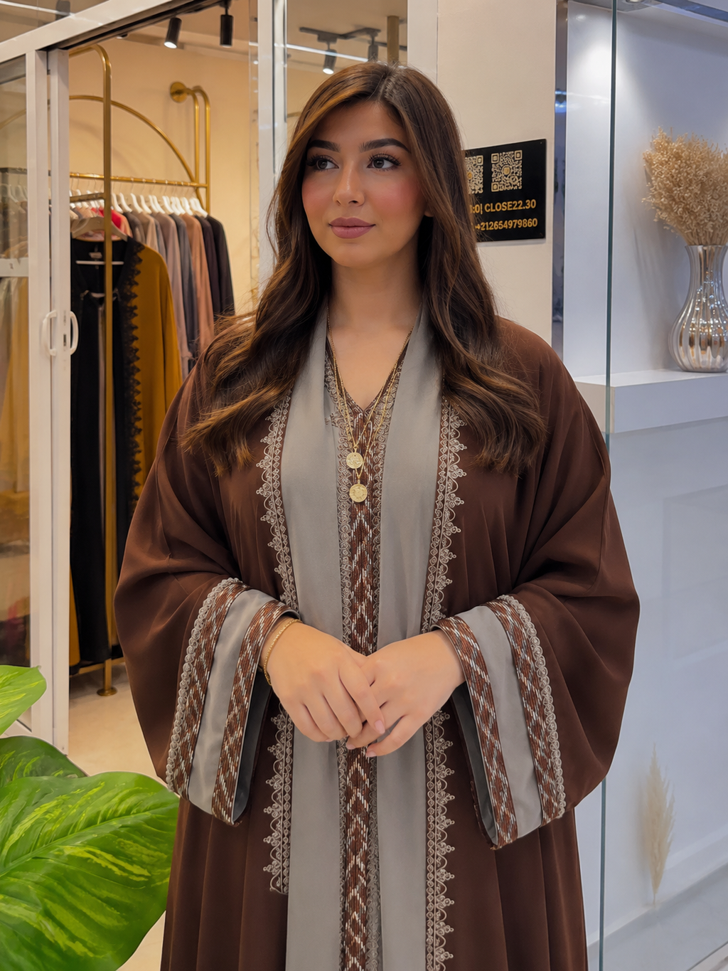 Caftan Long Sfifa & Kimono 2 Pièces – REF 1056 | Zinna Style