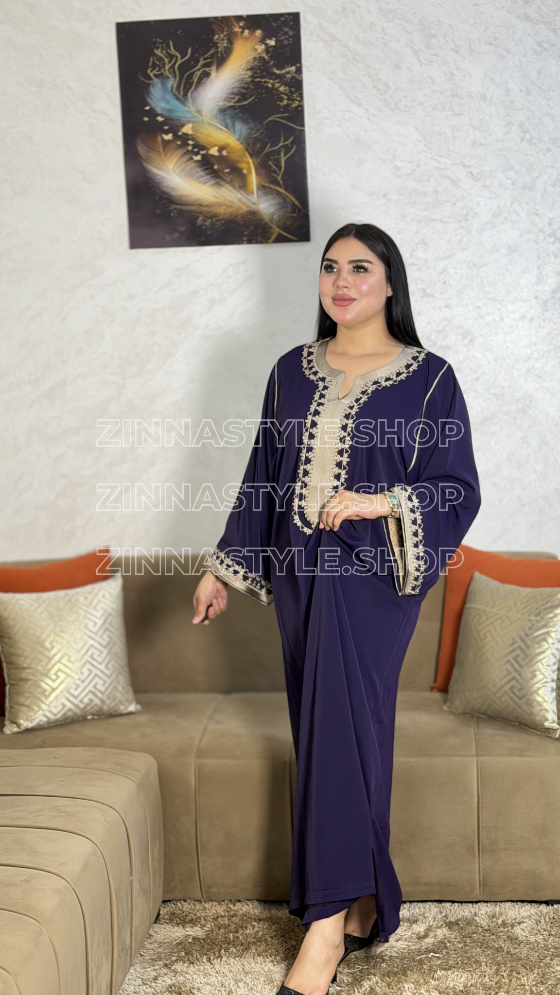 Gandoura Chic Brodée – REF 1054 | Zinna Style