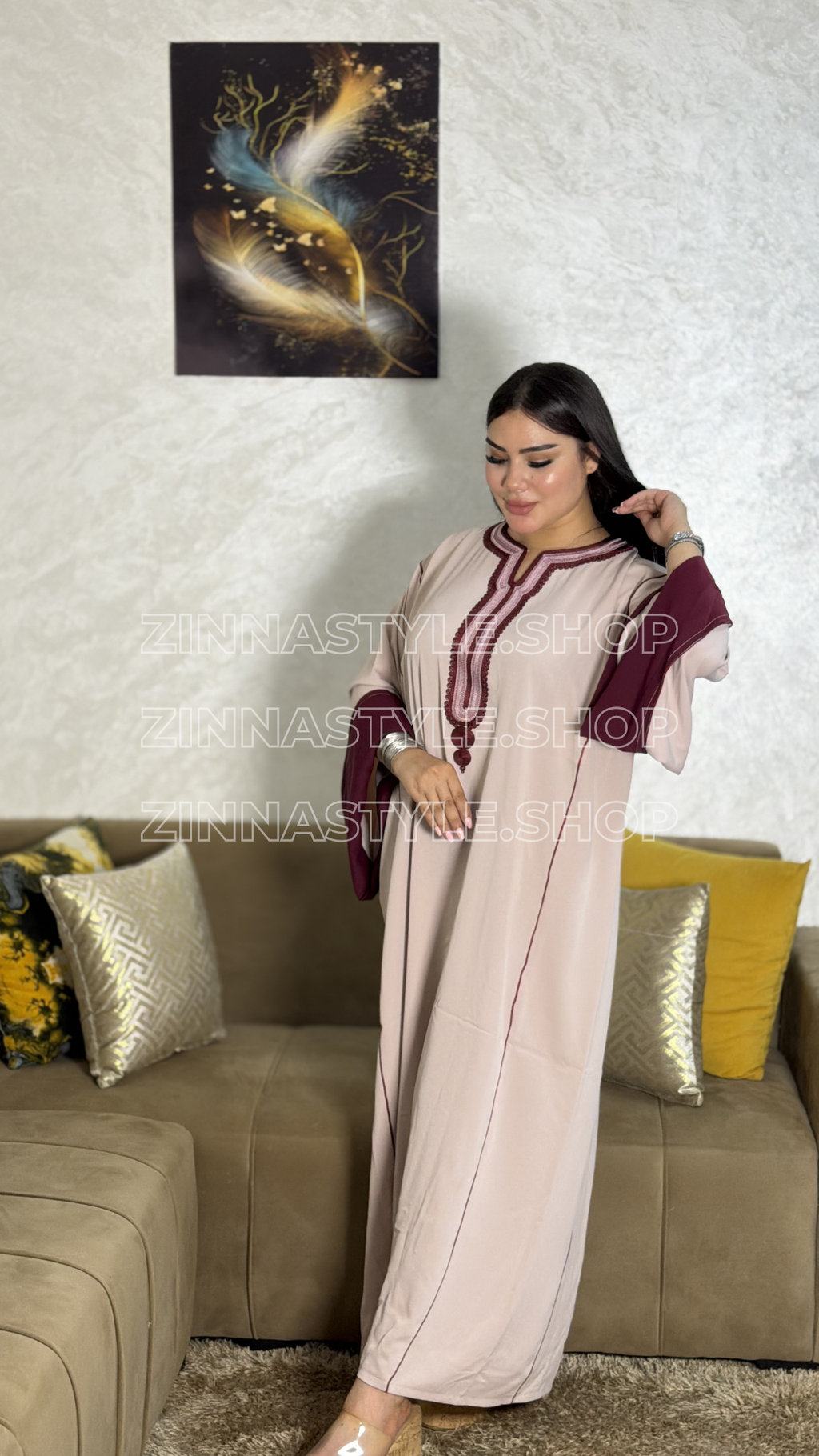 Gandoura Élégance Contrastée – REF 1057 | Zinna Style