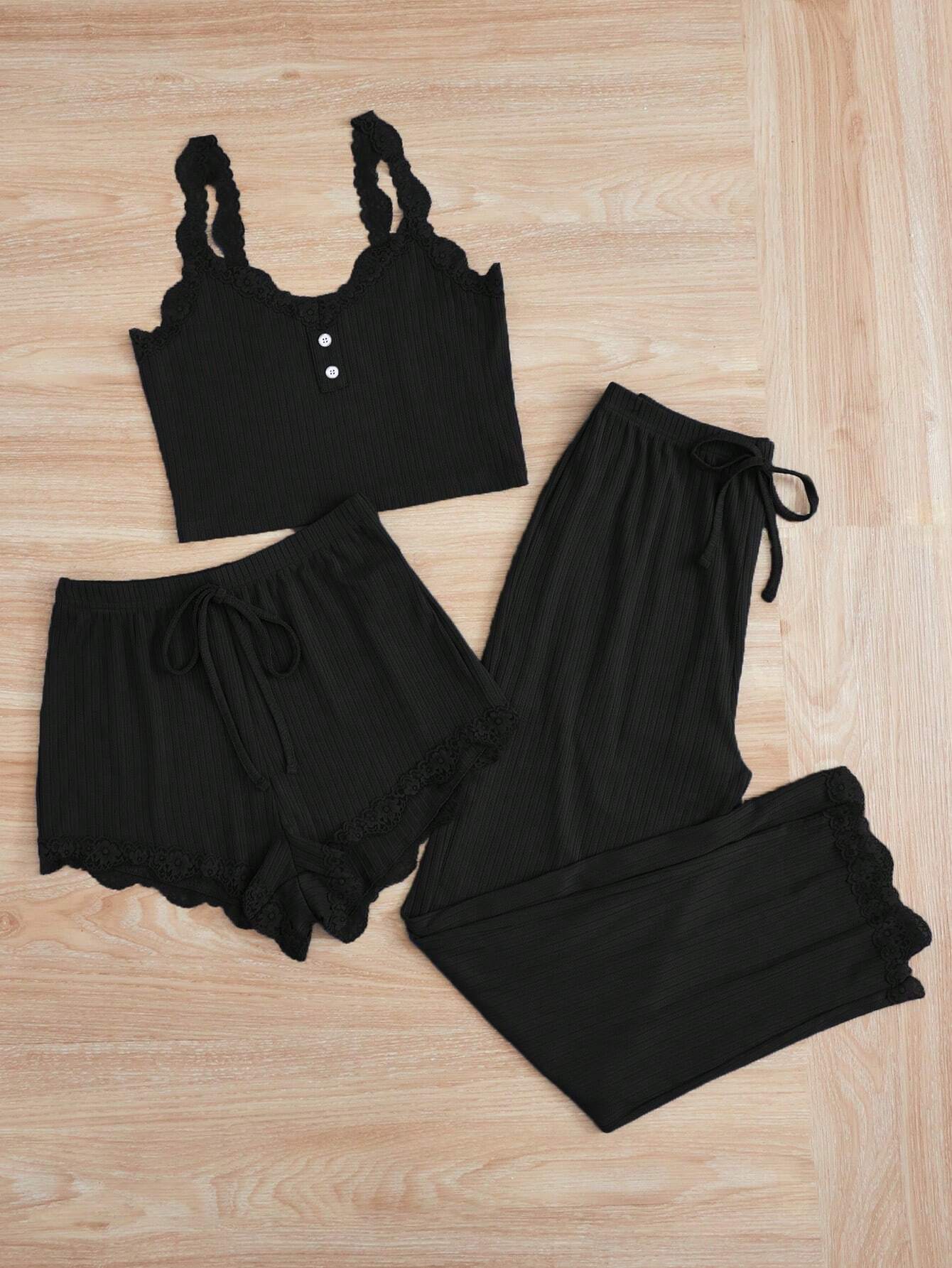 Ensemble de pyjama femme 3 Pcs
